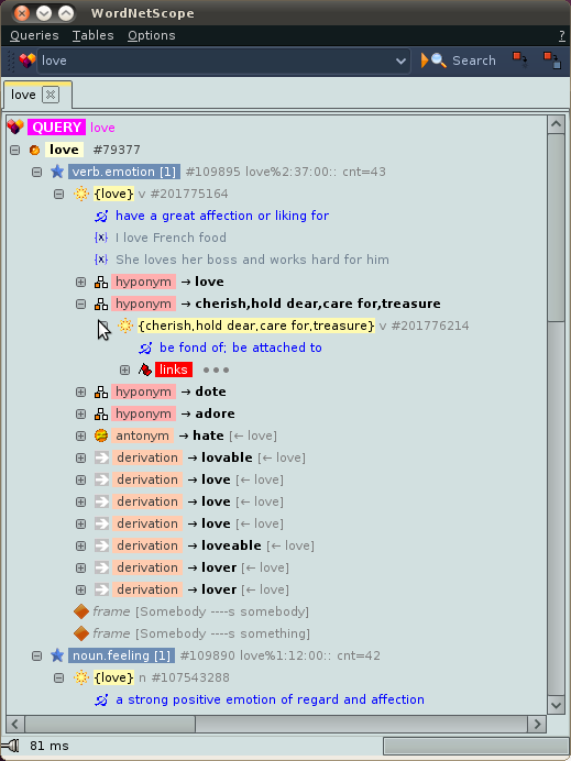 WordNetScope screenshot